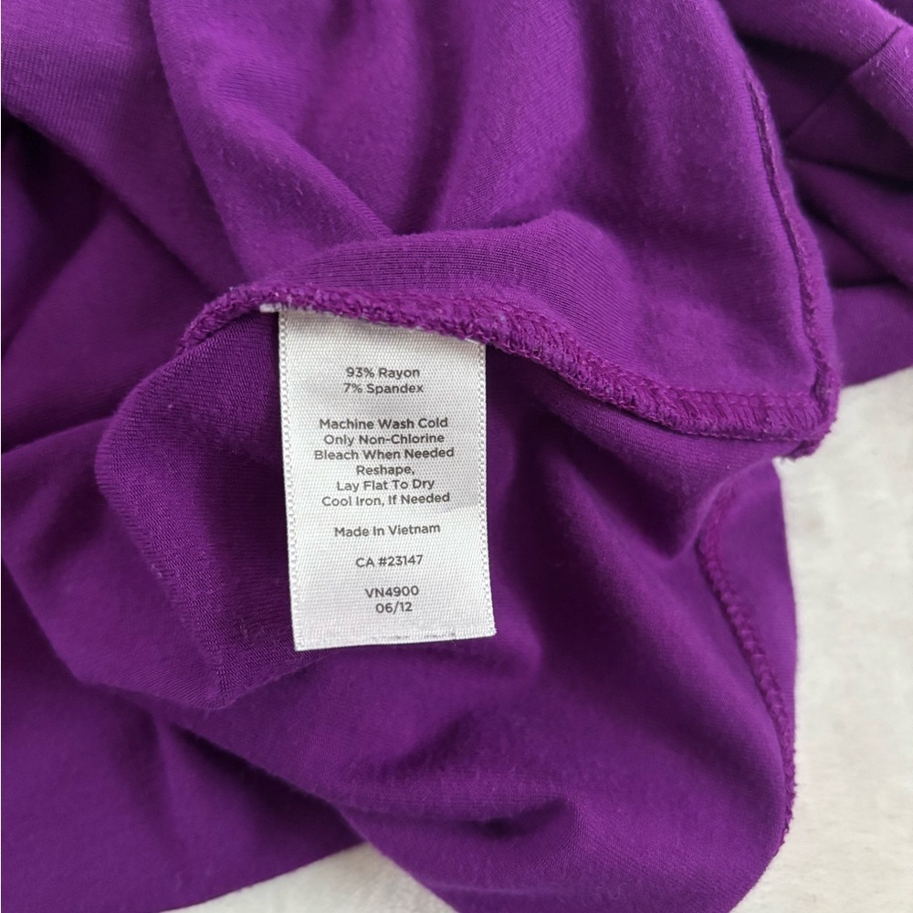 Talbots Purple V-Neck Long Sleeve Top Rayon Spandex Stretch Size XS - Picture 8 of 8